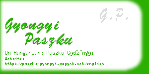 gyongyi paszku business card